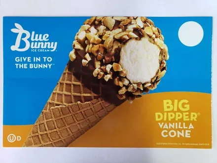 Blue Bunny Big Dipper Vanilla Cone — ice cream cone served from the Schaumburg Ice Cream Truck