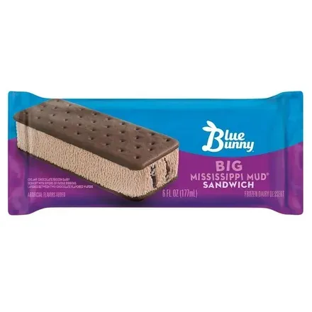 Blue Bunny Big Mississippi Mud Sandwich — ice cream sandwich served from the Schaumburg Ice Cream Truck