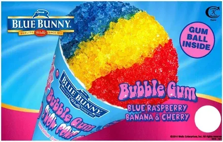 Blue Bunny Bubble Gum Snow Cone — ice pop served from the Schaumburg Ice Cream Truck