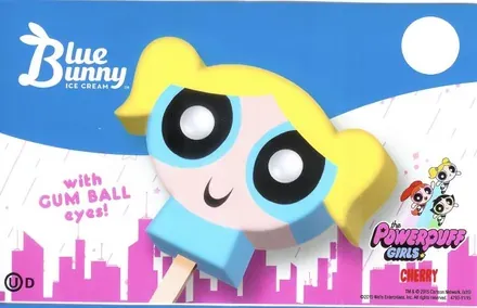 Blue Bunny Powerpuff Girls Bubbles Bar — character ice cream bar served from the Schaumburg Ice Cream Truck