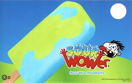 Blue Bunny Sour Wower Blue Raspberry — sour ice pop served from the Schaumburg Ice Cream Truck