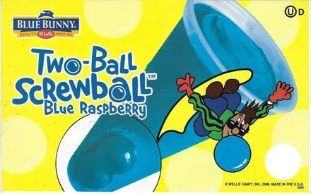 Blue Bunny Two Ball Screwball Blue Raspberry — ice pop served from the Schaumburg Ice Cream Truck