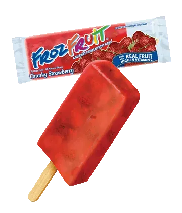 FrozFruit Chunky Strawberry Fruit Bar — fruit ice served from the Schaumburg Ice Cream Truck