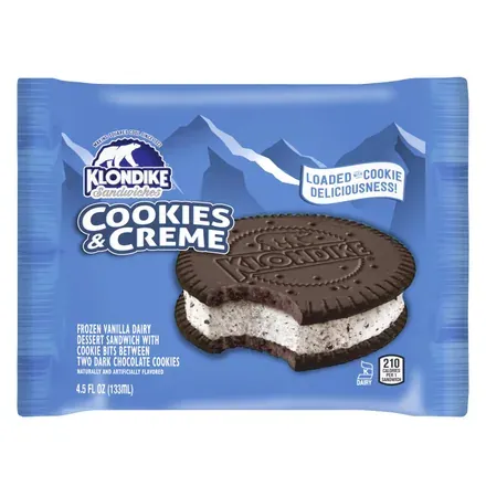 Klondike Cookies & Cream Sandwich — ice cream sandwich served from the Schaumburg Ice Cream Truck