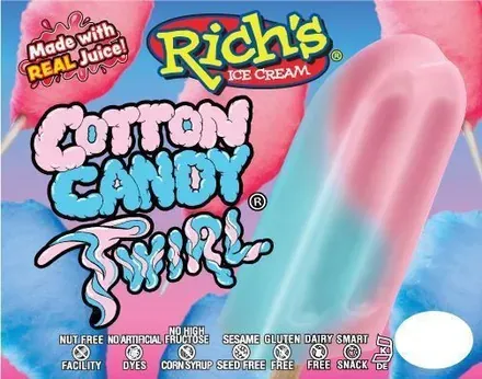 Rich’s Cotton Candy Twirl — ice cream bar served from the Schaumburg Ice Cream Truck
