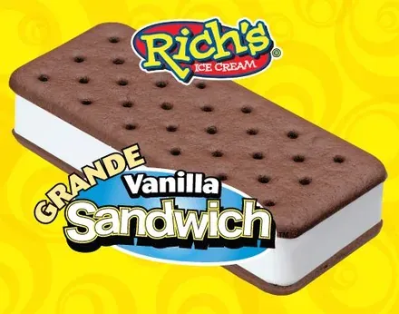 Rich’s Grande Vanilla Sandwich — ice cream sandwich served from the Schaumburg Ice Cream Truck